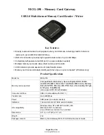 Preview for 1 page of Digital Foci MCG-150 Product Specifications