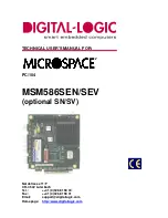 DIGITAL-LOGIC Microspace MSM586SEN Technical User Manual preview