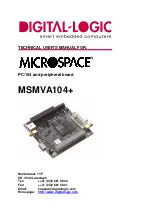 Preview for 1 page of DIGITAL-LOGIC MICROSPACE MSMVA104+ User Manual