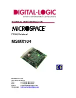 Preview for 1 page of DIGITAL-LOGIC MICROSPACE MSMX104 Technical  User'S Manual