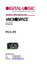 Предварительный просмотр 1 страницы DIGITAL-LOGIC MICROSPACE PCC-P5 Technical  User'S Manual