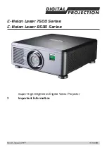 Preview for 1 page of Digital Projection E-Vision Laser 7500 Series Important Information Manual