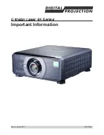 Digital Projection E-Vision Important Information Manual preview