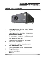 Digital Projection HIGHlite 660 3D Series Important Information Manual preview