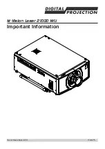 Preview for 1 page of Digital Projection M-Vision Laser 21000 WU Important Information Manual