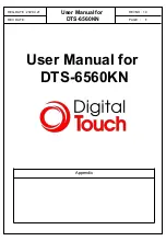 Digital Touch Systems DTS-6560KN User Manual preview