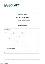 Предварительный просмотр 1 страницы Digital View SVX-4096 Instructions Manual