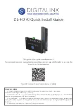 Preview for 1 page of DigitaLinx DL-HD70 Quick Install Manual