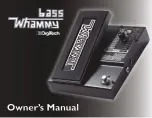 Preview for 1 page of DigiTech Bass Whammy Owner'S Manual