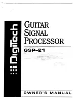 DigiTech GSP 21 Legend Owner'S Manual предпросмотр