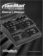 Preview for 1 page of DigiTech JAMMAN - MANUAL 2 Owner'S Manual