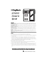 DigiTech XP200 Owner'S Manual preview