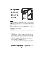 Preview for 1 page of DigiTech XP200 Owner'S Manual