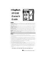 DigiTech XP300 Owner'S Manual preview