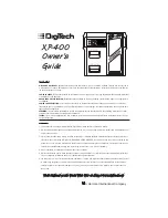 DigiTech XP400 Owner'S Manual preview