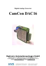 Предварительный просмотр 1 страницы Digitronic CamCon DAC16 Manual