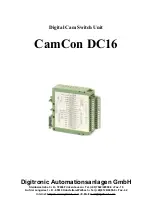 Предварительный просмотр 1 страницы Digitronic CamCon DC16 Manual