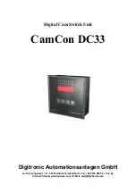 Предварительный просмотр 1 страницы Digitronic CamCon DC33 Manual