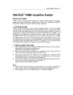 Preview for 3 page of Digitus 5-Port HDMI Switch Manual