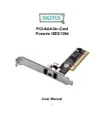 Preview for 1 page of Digitus PCI-Add-On-Card Firewire IEEE1394 User Manual