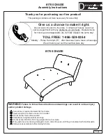 Dimensions Furniture 1700 CHAISE Assembly Instructions предпросмотр