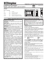 Предварительный просмотр 1 страницы Dimplex 402T Installation And Operating Instructions