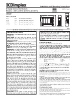 Dimplex 403TS Installation And Operating Instructions предпросмотр