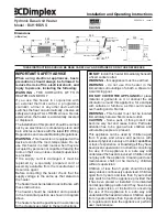 Dimplex BUH19BWS Installation And Operating Instructions предпросмотр