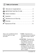 Предварительный просмотр 2 страницы Dimplex CUH02B31T Owner'S Manual