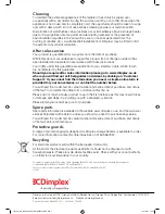 Предварительный просмотр 10 страницы Dimplex CXLS12N Operating Instructions Manual