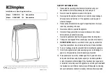 Preview for 1 page of Dimplex DXDH10IR Installation And Operating Instructions