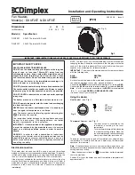 Dimplex DXUF20T Installation And Operating Instructions предпросмотр