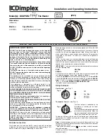 Предварительный просмотр 2 страницы Dimplex DXUFSR2 Installation And Operating Instructions