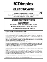 Dimplex Electricaire R7 User Instructions предпросмотр