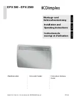 Preview for 1 page of Dimplex EPX 2500 Installation And Operating Instructions Manual