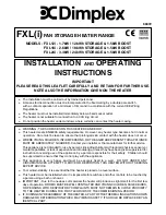 Dimplex FXL12i Installation And Operating Instructions preview