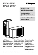 Preview for 1 page of Dimplex HPL 6S-TURW Installation And Operating Instructions Manual