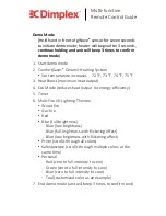 Preview for 2 page of Dimplex Multi-function Remote Control Manual