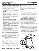 Предварительный просмотр 1 страницы Dimplex PCH2000TCW-TK Instructions