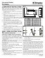 Dimplex PLX050NN Instruction Manual предпросмотр