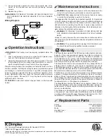 Предварительный просмотр 2 страницы Dimplex RCH5031W Installation Instructions