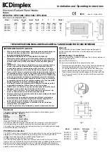 Dimplex RPX075N Installation And Operating Instructions предпросмотр