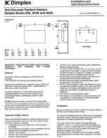 Предварительный просмотр 1 страницы Dimplex Studio 842 Installation And Operating Instructions