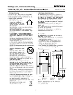 Предварительный просмотр 1 страницы Dimplex TRFW 201 Mounting And Operating Instructions