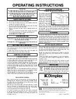 Предварительный просмотр 4 страницы Dimplex XMCS712N Installation And Operating Instruc