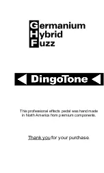 DingoTone Germanium Hybrid Fuzz Manual preview