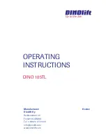 Preview for 1 page of Dinolift DINO 105TL Operating Instructions Manual