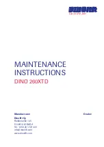 Preview for 1 page of Dinolift DINO 260XTD Maintenance Instructions Manual