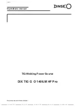 DINSEO DIX TIG G O 1406.M HF Pro Operation Manual preview