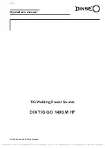 Preview for 1 page of DINSEO DIX TIG GO 1406.M HF Operation Manual